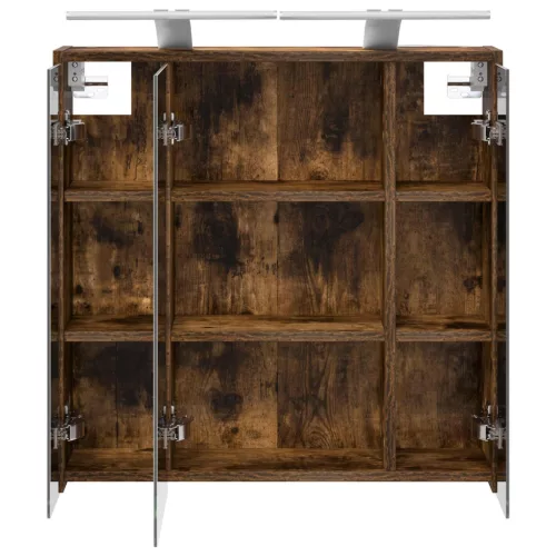  Fürdőszobai tükörszekrény Füstölt tölgy 63,5 x 16 x 62,5 cm