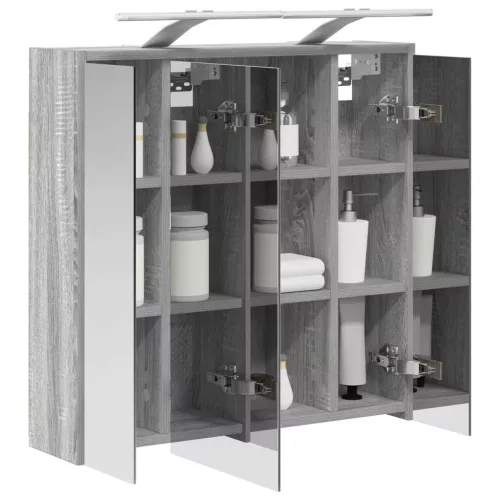  Fürdőszobai tükörszekrény Szürke Sonoma 63,5 x 16 x 62,5 cm