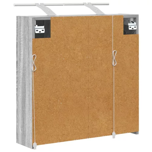  Fürdőszobai tükörszekrény Szürke Sonoma 63,5 x 16 x 62,5 cm