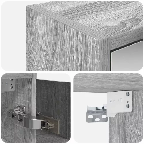  Fürdőszobai tükörszekrény Szürke Sonoma 63,5 x 16 x 62,5 cm