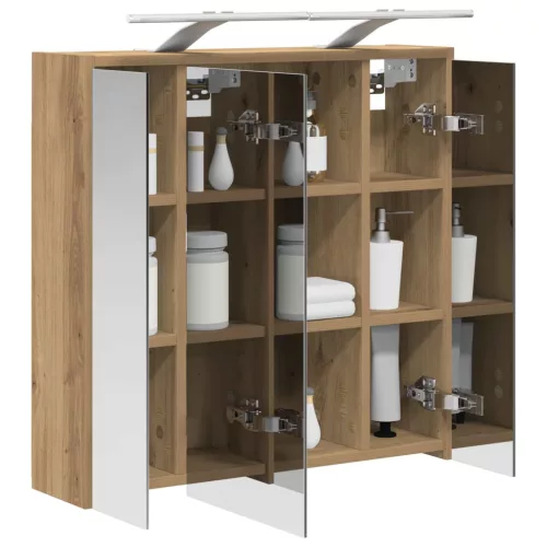  Fürdőszobai tükörszekrény Művészi tölgy 63,5 x 16 x 62,5 cm