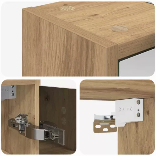  Fürdőszobai tükörszekrény Művészi tölgy 63,5 x 16 x 62,5 cm