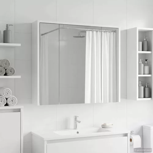  Fürdőszobai tükörszekrény Fehér 73,5 x 16 x 62,5 cm Faanyag