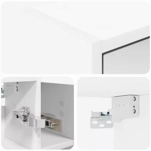  Fürdőszobai tükörszekrény Fehér 73,5 x 16 x 62,5 cm Faanyag