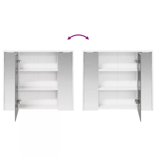  Fürdőszobai tükörszekrény Fehér 73,5 x 16 x 62,5 cm Faanyag