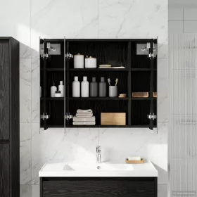    Fürdőszobai tükörszekrény Fekete tölgy 73,5 x 16 x 62,5 cm