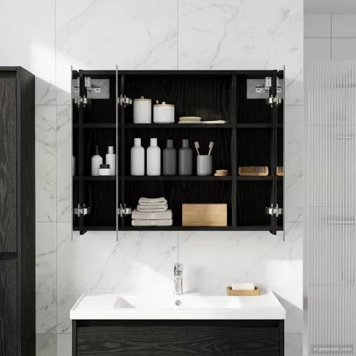  Fürdőszobai tükörszekrény Fekete tölgy 73,5 x 16 x 62,5 cm