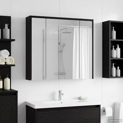  Fürdőszobai tükörszekrény Fekete tölgy 73,5 x 16 x 62,5 cm