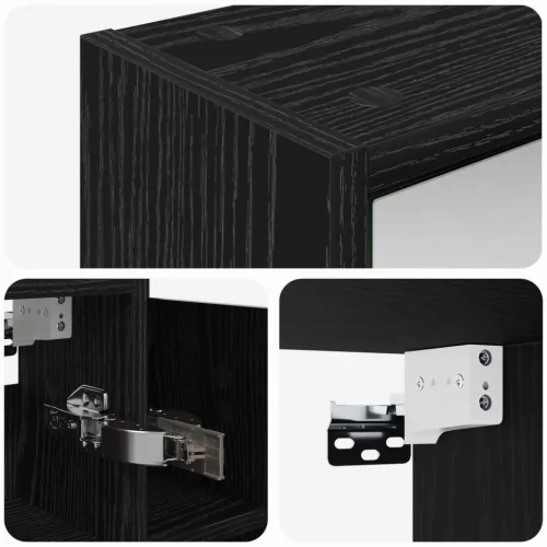  Fürdőszobai tükörszekrény Fekete tölgy 73,5 x 16 x 62,5 cm