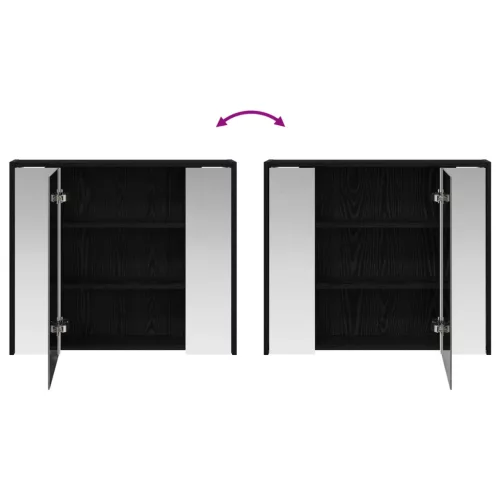  Fürdőszobai tükörszekrény Fekete tölgy 73,5 x 16 x 62,5 cm