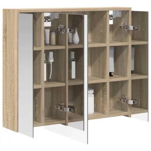  Fürdőszobai tükörszekrény Sonoma tölgy 73,5 x 16 x 62,5 cm