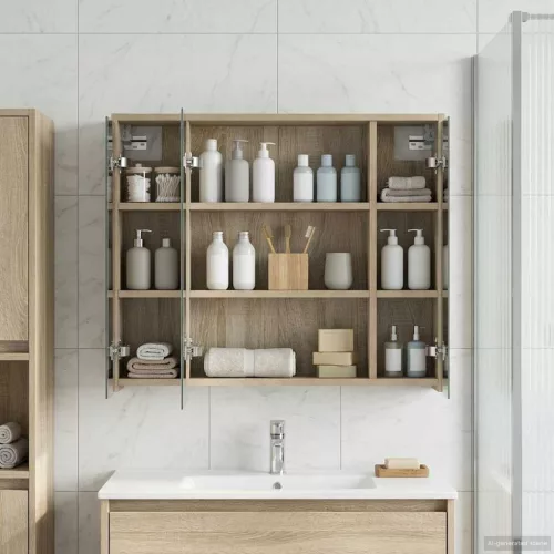  Fürdőszobai tükörszekrény Sonoma tölgy 73,5 x 16 x 62,5 cm