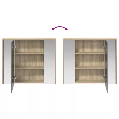  Fürdőszobai tükörszekrény Sonoma tölgy 73,5 x 16 x 62,5 cm