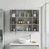  Fürdőszobai tükörszekrény Beton Szürke 73,5 x 16 x 62,5 cm