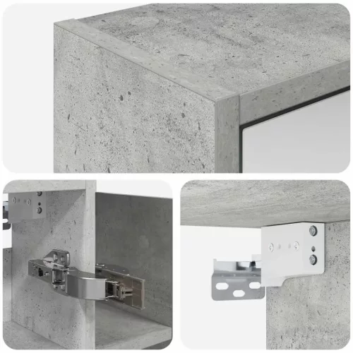  Fürdőszobai tükörszekrény Beton Szürke 73,5 x 16 x 62,5 cm