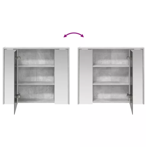  Fürdőszobai tükörszekrény Beton Szürke 73,5 x 16 x 62,5 cm