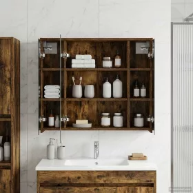    Fürdőszobai tükörszekrény Füstölt tölgy 73,5 x 16 x 62,5 cm