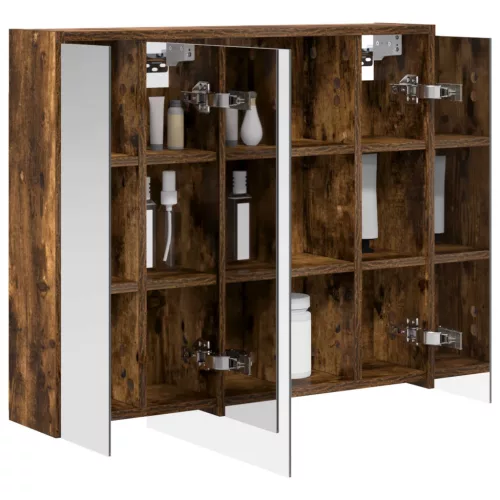  Fürdőszobai tükörszekrény Füstölt tölgy 73,5 x 16 x 62,5 cm