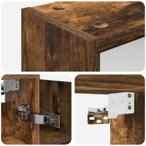  Fürdőszobai tükörszekrény Füstölt tölgy 73,5 x 16 x 62,5 cm