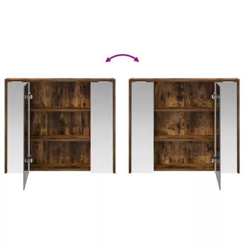  Fürdőszobai tükörszekrény Füstölt tölgy 73,5 x 16 x 62,5 cm