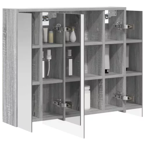  Fürdőszobai tükörszekrény Szürke Sonoma 73,5 x 16 x 62,5 cm