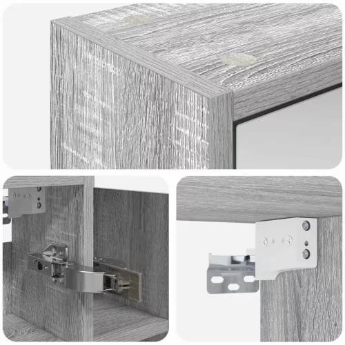  Fürdőszobai tükörszekrény Szürke Sonoma 73,5 x 16 x 62,5 cm