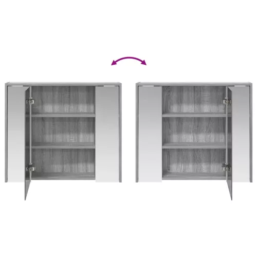  Fürdőszobai tükörszekrény Szürke Sonoma 73,5 x 16 x 62,5 cm