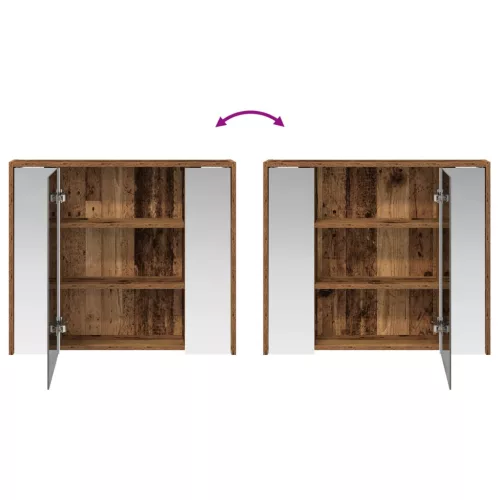  Fürdőszobai tükörszekrény Öreg fa 73,5 x 16 x 62,5 cm Faanyag