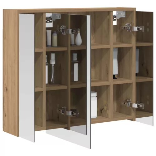  Fürdőszobai tükörszekrény Művészi tölgy 73,5 x 16 x 62,5 cm