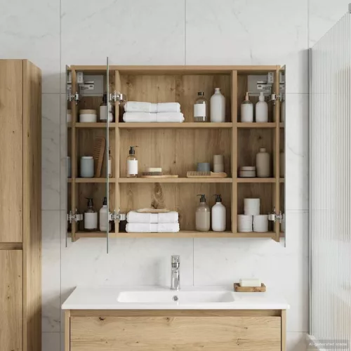  Fürdőszobai tükörszekrény Művészi tölgy 73,5 x 16 x 62,5 cm