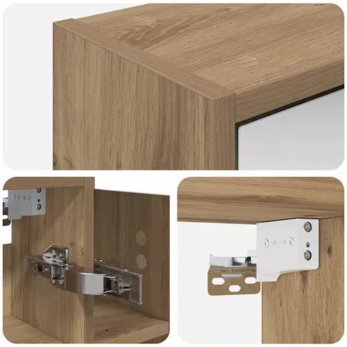  Fürdőszobai tükörszekrény Művészi tölgy 73,5 x 16 x 62,5 cm