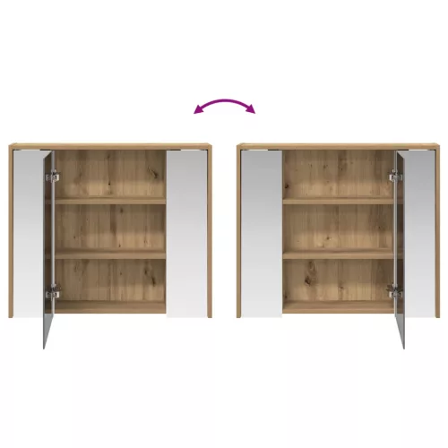  Fürdőszobai tükörszekrény Művészi tölgy 73,5 x 16 x 62,5 cm