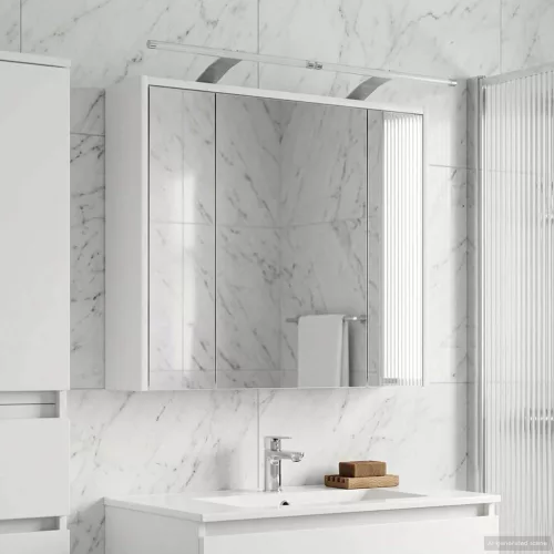  Fürdőszobai tükörszekrény Fehér 73,5 x 16 x 62,5 cm Faanyag