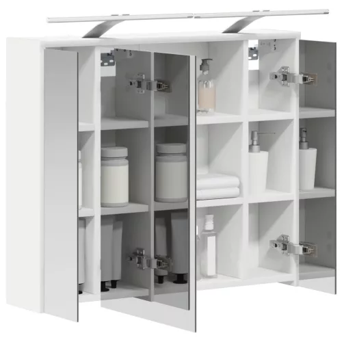  Fürdőszobai tükörszekrény Fehér 73,5 x 16 x 62,5 cm Faanyag