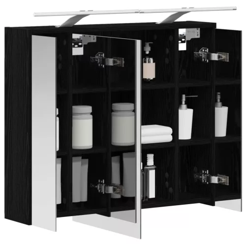  Fürdőszobai tükörszekrény Fekete tölgy 73,5 x 16 x 62,5 cm