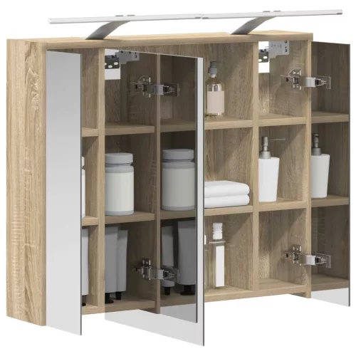  Fürdőszobai tükörszekrény Sonoma tölgy 73,5 x 16 x 62,5 cm