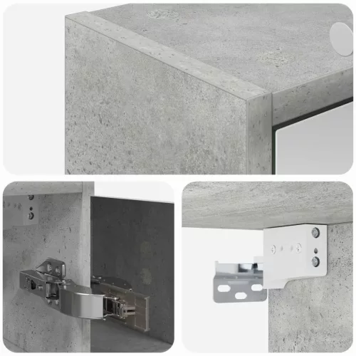  Fürdőszobai tükörszekrény Beton Szürke 73,5 x 16 x 62,5 cm