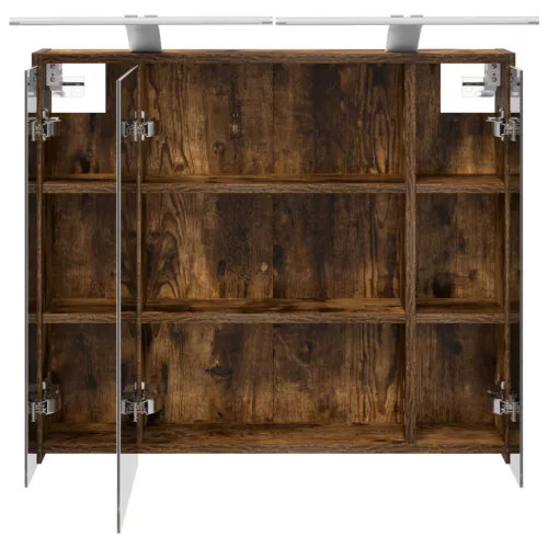  Fürdőszobai tükörszekrény Füstölt tölgy 73,5 x 16 x 62,5 cm