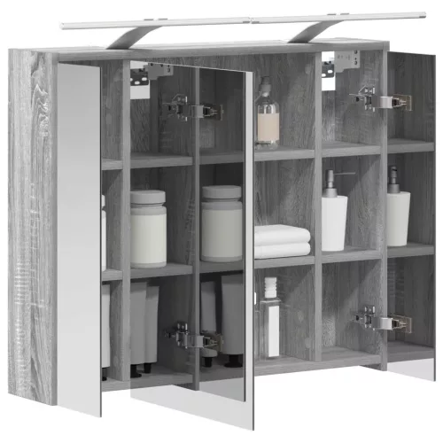  Fürdőszobai tükörszekrény Szürke Sonoma 73,5 x 16 x 62,5 cm