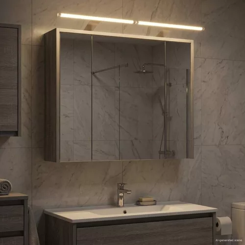  Fürdőszobai tükörszekrény Szürke Sonoma 73,5 x 16 x 62,5 cm