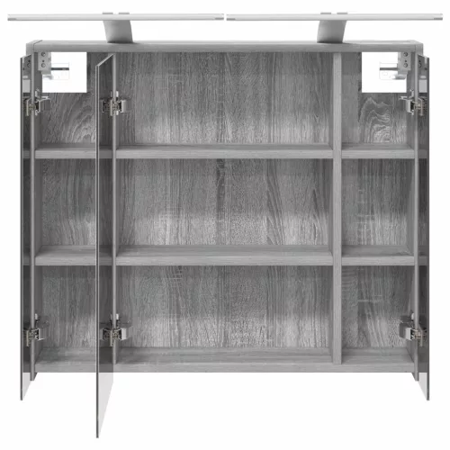  Fürdőszobai tükörszekrény Szürke Sonoma 73,5 x 16 x 62,5 cm