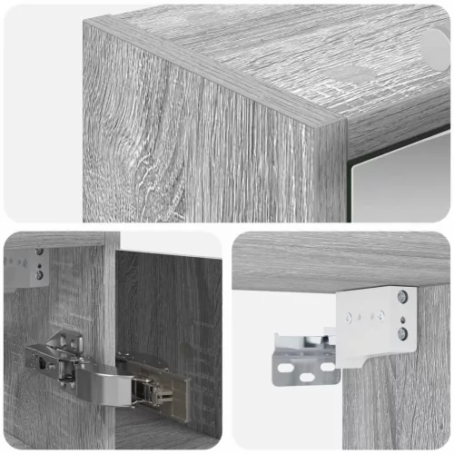  Fürdőszobai tükörszekrény Szürke Sonoma 73,5 x 16 x 62,5 cm