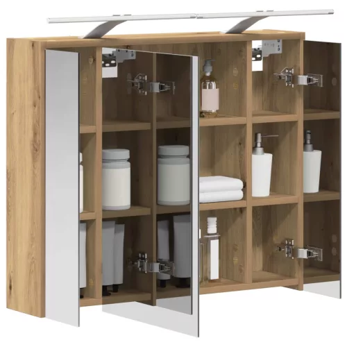  Fürdőszobai tükörszekrény Művészi tölgy 73,5 x 16 x 62,5 cm