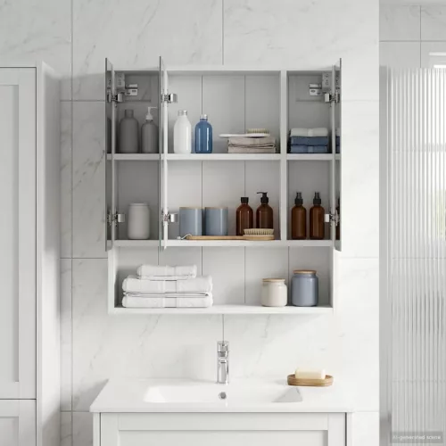  Fürdőszobai tükörszekrény Fehér 60 x 14.5 x 70 cm Faanyag