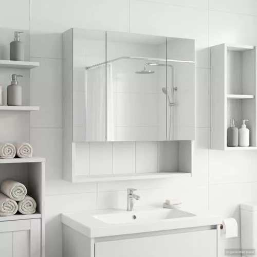  Fürdőszobai tükörszekrény Fehér 60 x 14.5 x 70 cm Faanyag