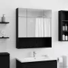 Fürdőszobai tükörszekrény Fekete tölgy 60 x 14.5 x 70 cm