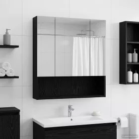    Fürdőszobai tükörszekrény Fekete tölgy 60 x 14.5 x 70 cm