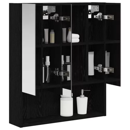  Fürdőszobai tükörszekrény Fekete tölgy 60 x 14.5 x 70 cm