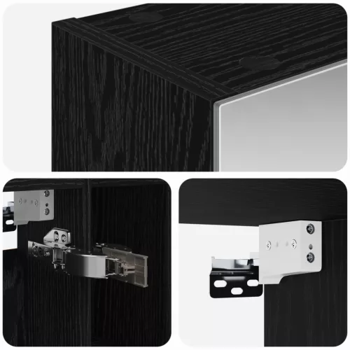  Fürdőszobai tükörszekrény Fekete tölgy 60 x 14.5 x 70 cm