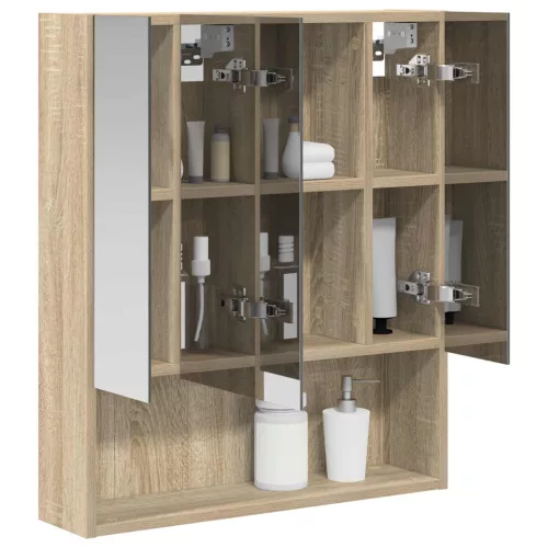  Fürdőszobai tükörszekrény Sonoma tölgy 60 x 14.5 x 70 cm